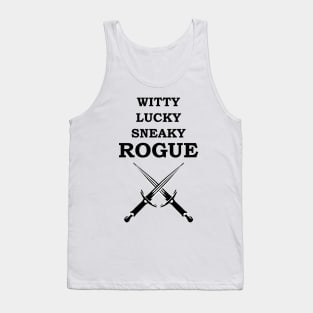 WITTY LUCKY SNEAKY ROGUE RPG 5E Meme Class Tank Top